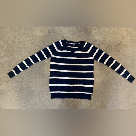 Splendid Dark Blue and White Striped Top - Picture 1 of 8